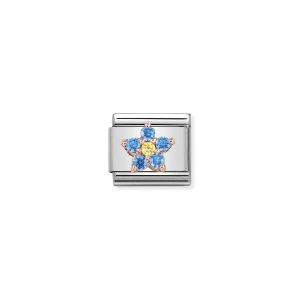 Flower with Blue/Yellow CZ