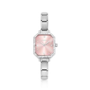 Paris Watch with Stones, Pink
