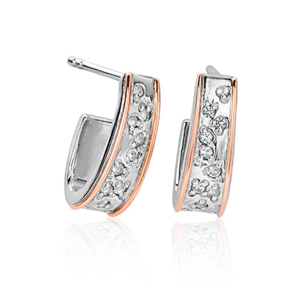 Cariad-Sparkle Half-Hoop-Drop-Earrings